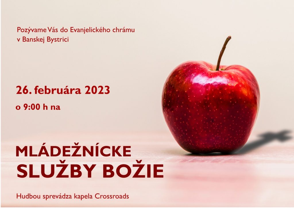 Pozvánka na Mládežnícke služby Božie (február 2023)