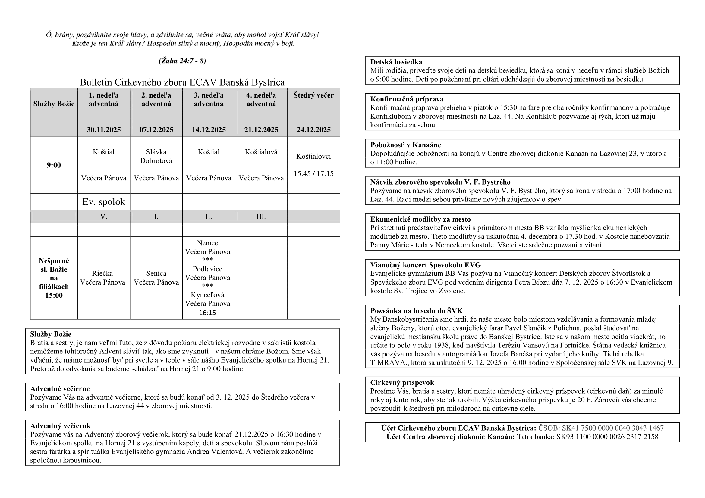 Bulletin november, december 2025