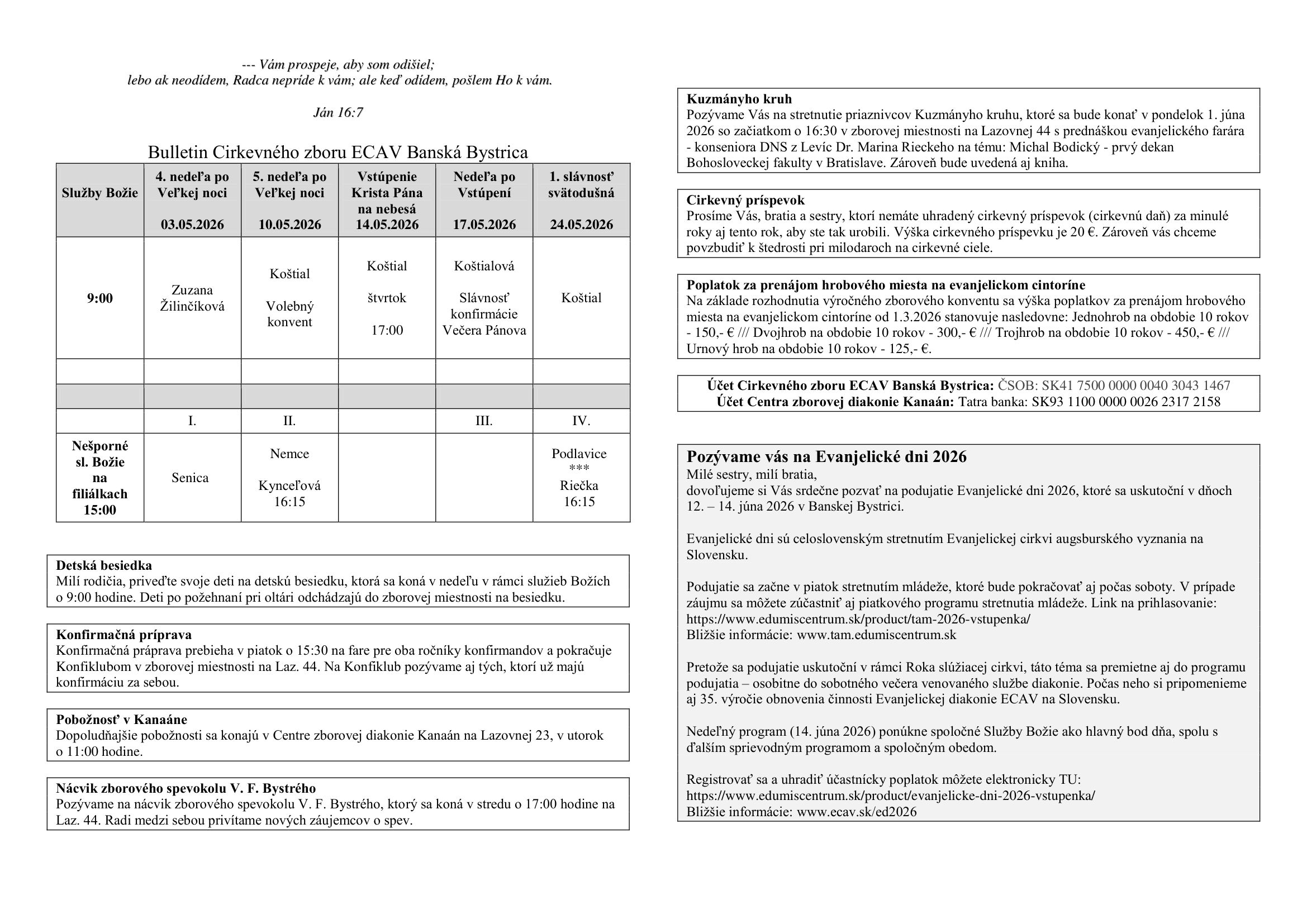 Bulletin máj 2026