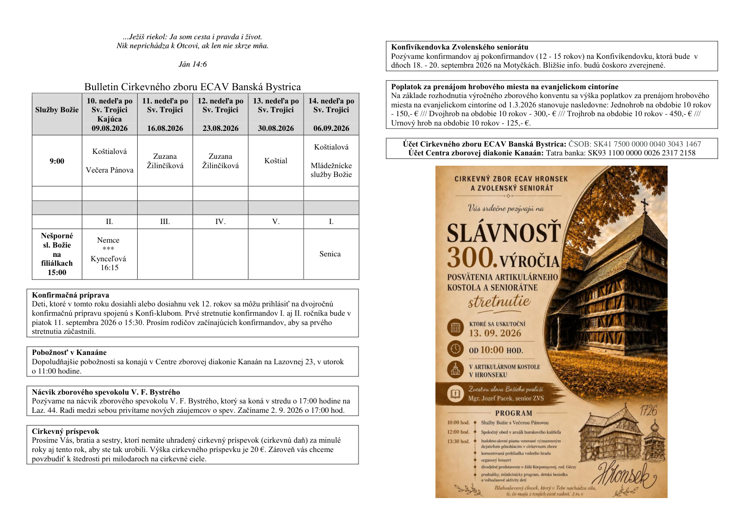 Bulletin august 2026