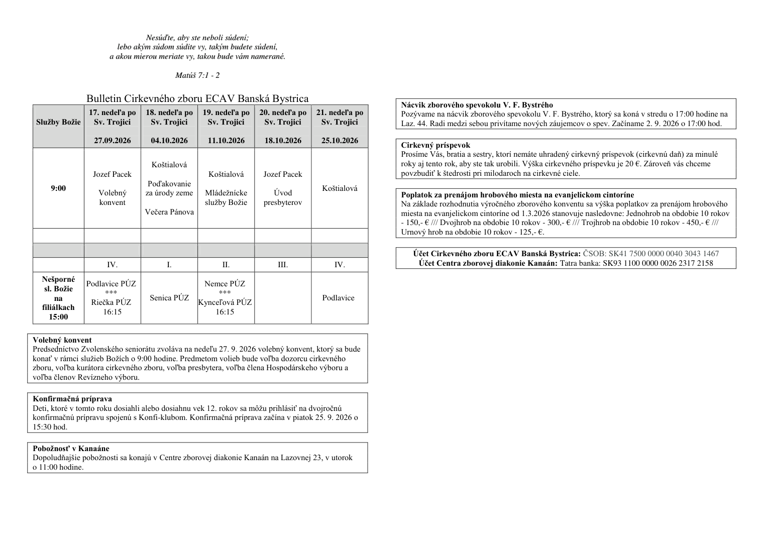 Bulletin október 2026