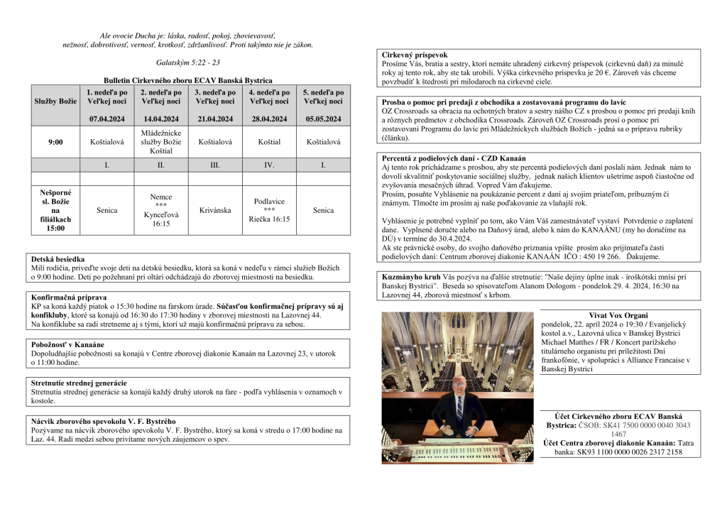 Bulletin na apríl 2024