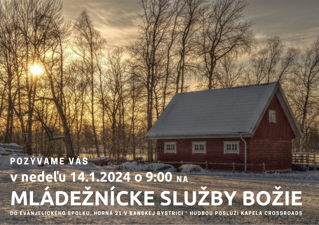 Pozvánka na mládežnícke služby Božie 14.1.2024