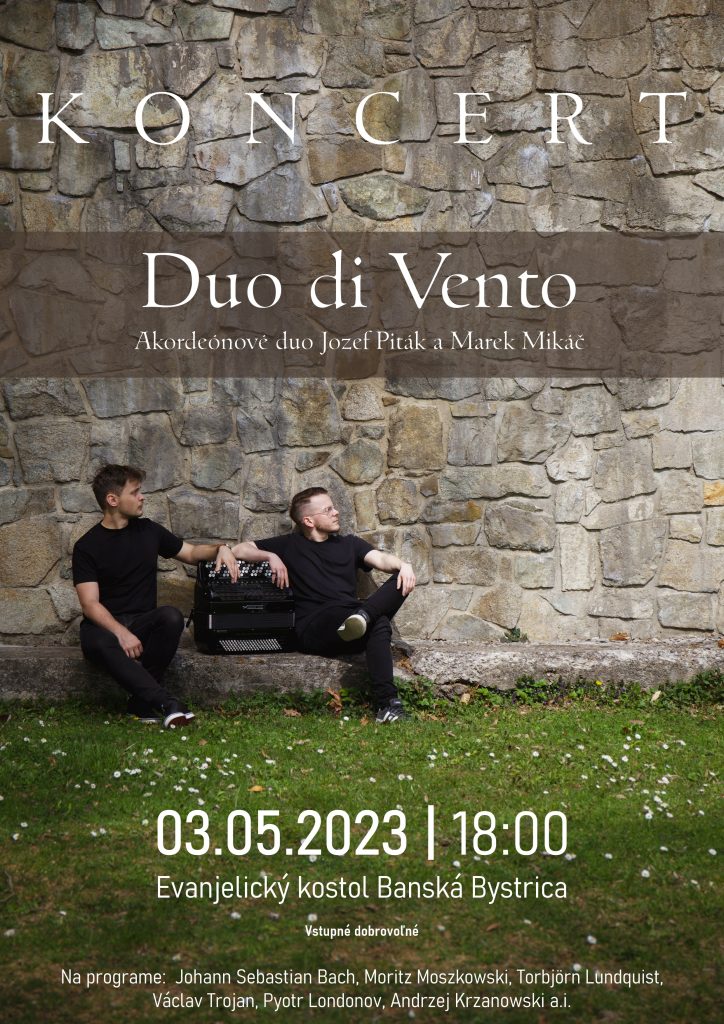 Koncert Duo di Vento, 3.5.2023 o 18:00