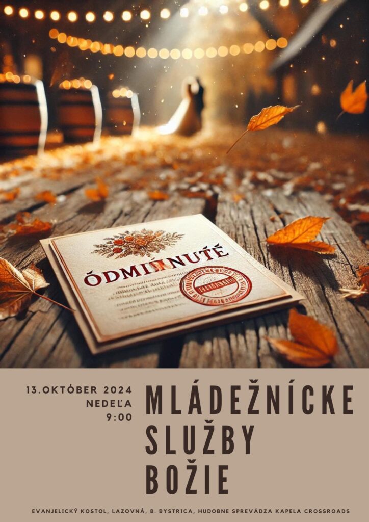 Pozvánka na mládežnícke služby Božie 10.11.2024